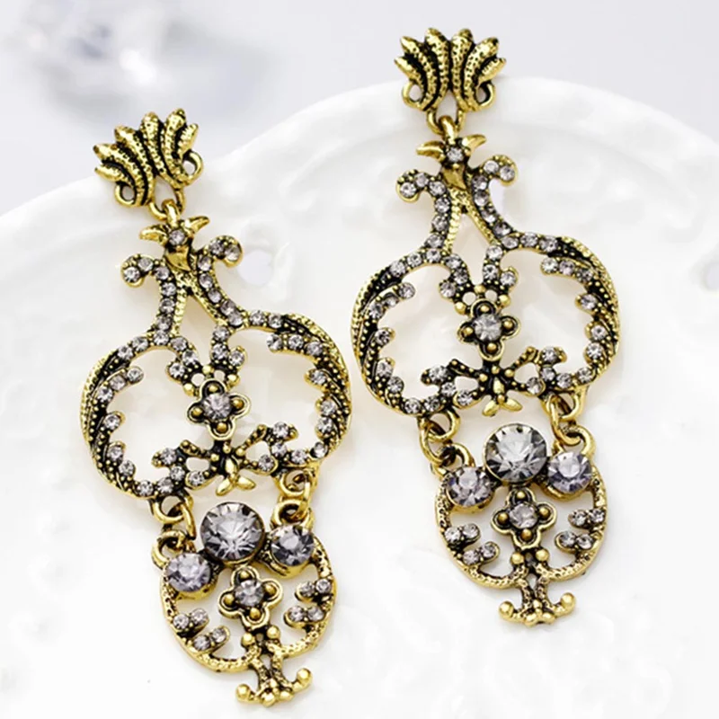 Модные женские туфли падения Rhinestone сплава уха шпильки серьги модные девушка