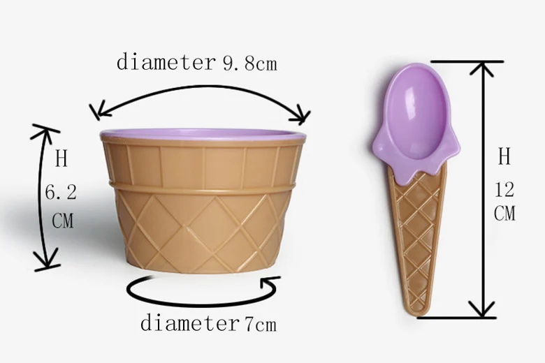 Oneoney 1 шт., чаша для мороженого, чашки, инструменты для мороженого, десертная ложка, сделай сам, контейнер для перемешивания слизи с ложкой, Детская выпечка, торты