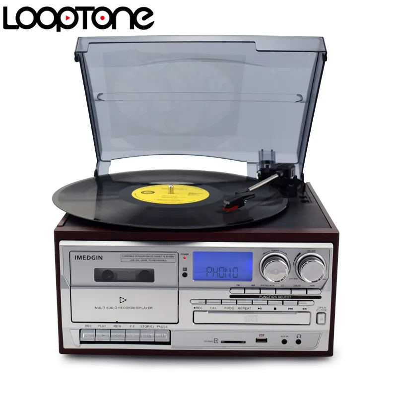 LoopTone TOCADISCOS de vinilo con Bluetooth de velocidades