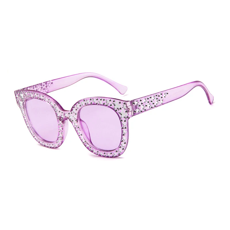 Shiny Stars Sunglasses Women Vintage Retro Square Shape Oversized Sun Glasses Fake Rhinestone Star Shades UV Protection oversized square sunglasses Sunglasses