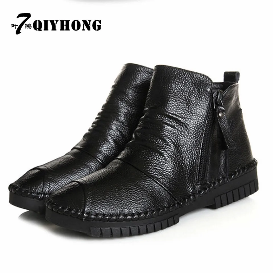 

QIYHONG Brand 2016 New Women'S Shoes Fall Fashion Casual Boots Original Handmade Original Retro Folk Wind Bare Boots