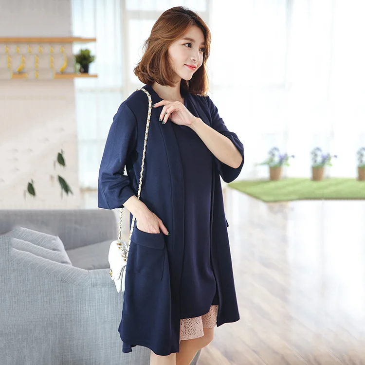 

Pregnant Women Coat Clothing Half Sleeve Long Pregnant Lady Jacket Loose Self-cultivation Coat for Pregnancy Fashion Windbreaker