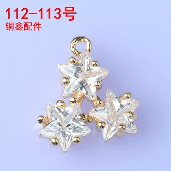 

10pcs 11*12mm High quality Gold/silver Color Zircon Material Flower Charm Crystal Charm For Necklace DIY Handmade Jewelry Making