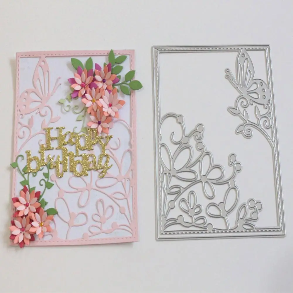 

Butterfly Scrapbooking Metal Cutting Dies 2019 New Stamps And Dies For Card Making DIY Embossing Rectangle Element Stencils