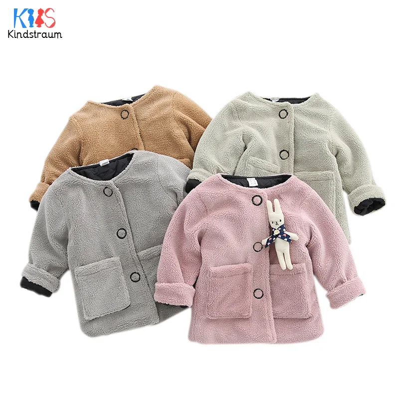 Kindstraum 2018 Детские Мультяшные пальто с кроликом зимняя одежда пушистыми карманами
