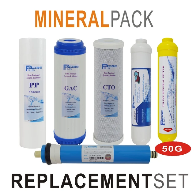 Mineralization Reverse Osmosis(ro) System Replacement Filter Sets -6  Filters With 50 Gpd Ro Membrane Element - Water Filter Parts - AliExpress