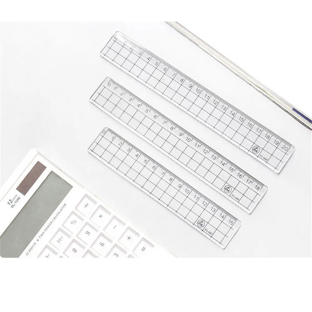

1pcs Simple Style 15cm 18cm 20cm Transparent Acrylic Ruler Simple Ruler Square Ruler Cute Stationery Drawing Supplies