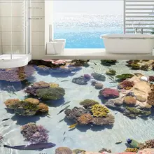 Индивидуальные 3d фото обои 3d пол обои Коралловое море тропическая рыба 3d Фреска ПВХ обои самоклеющиеся напольные обои