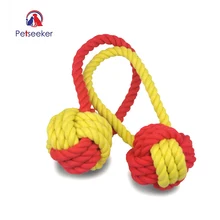 Большой собаки многоцветные высокого качества ПЭТ завязанная узлом, заплетенная веревка кость буксир собака жевательные игрушки для домашних животных Прямая поставка от производителя тканая хлопковая веревка мяч R8002