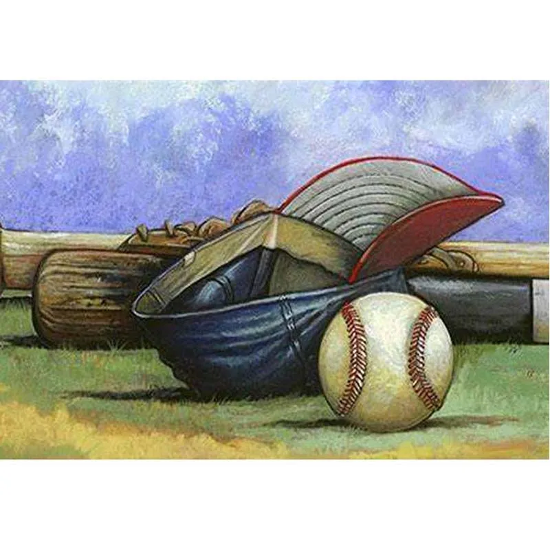 Full Drill Square Baseball Diamond Painting Kit DIY Cross Stitch Mosaic