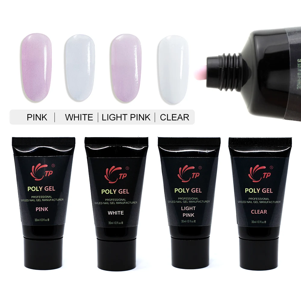 

TP Clear Pink Jelly Soak off Poly Gel UV Acrylic Gel Quick Building 30ml Finger Extension polygel builder Poligel Nail Tips oje