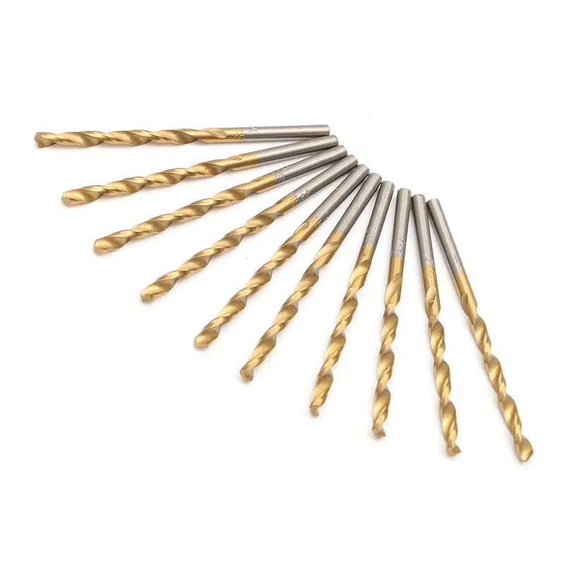 99PCS HSS Twist Drill Bits Set 1.5-10mm Titanium Coated Surface 118 Degree For Drilling Woodworking Iron Electrical Drill