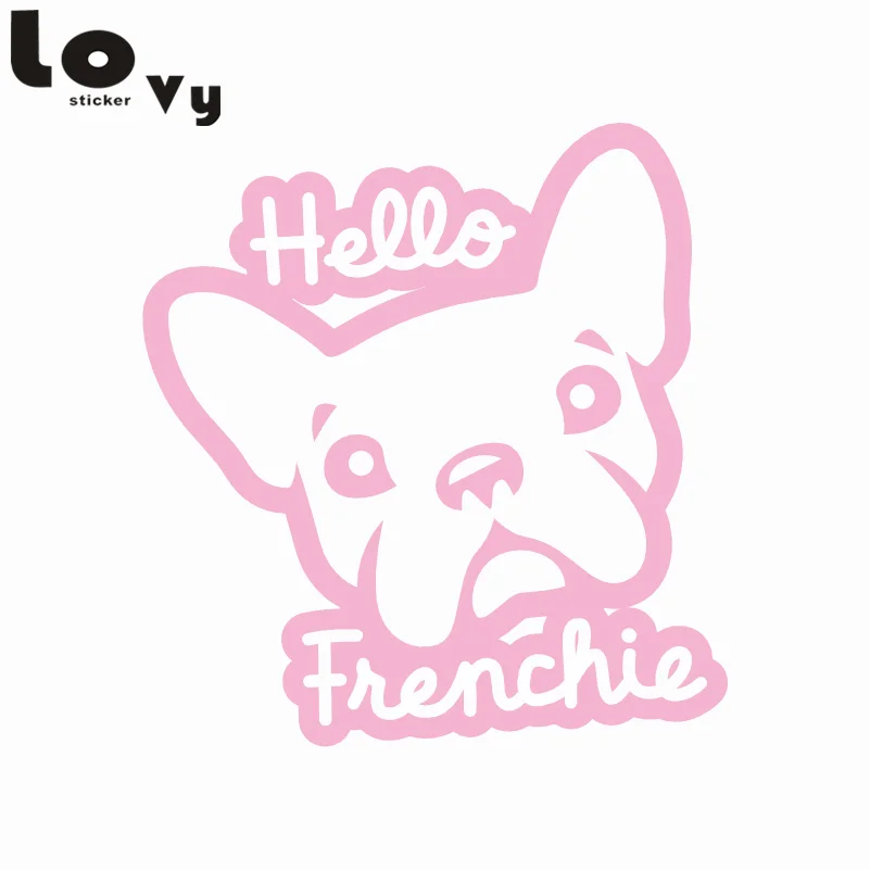 Автомобильные наклейки с собаками и щенками Hello Frenchie автомобильные на окна|car