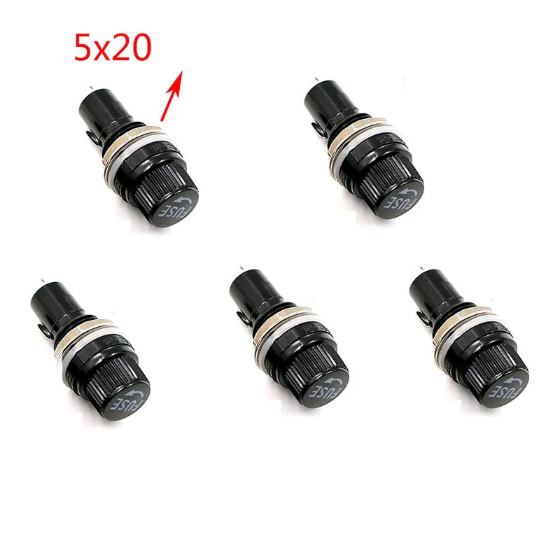 5 шт./лот 5*20 6*30 мм стеклянные держатели предохранителей 5x20 6x30 разъем страховой трубки 15A 125VAC, 10A предохранитель трубки дополнительно - Цвет: Армейский зеленый