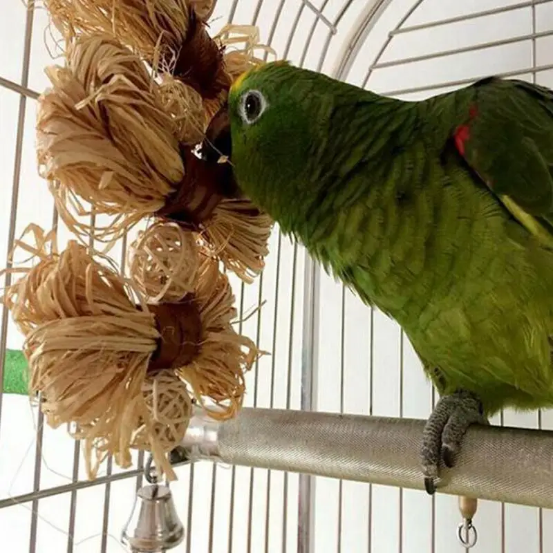 Натуральный Лафит трава Pet Conure Cockatiel Игрушки для птиц попугай звонкое укусов