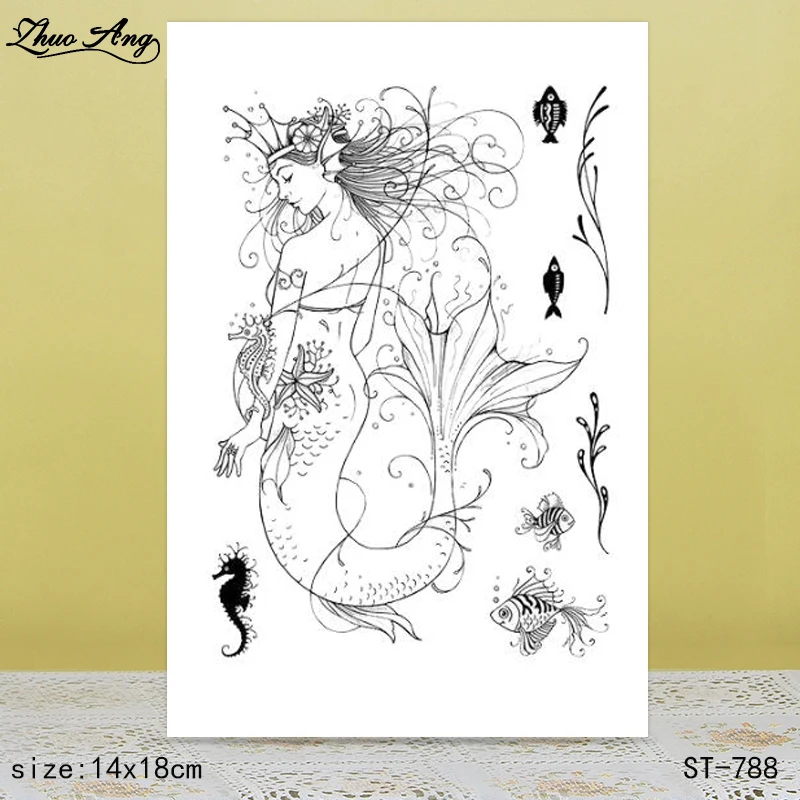 

ZhuoAng Noble Mermaid Princess Clear Stamps/Seals For DIY Scrapbooking/Card Making/Album Decorative Silicon Stamp Crafts