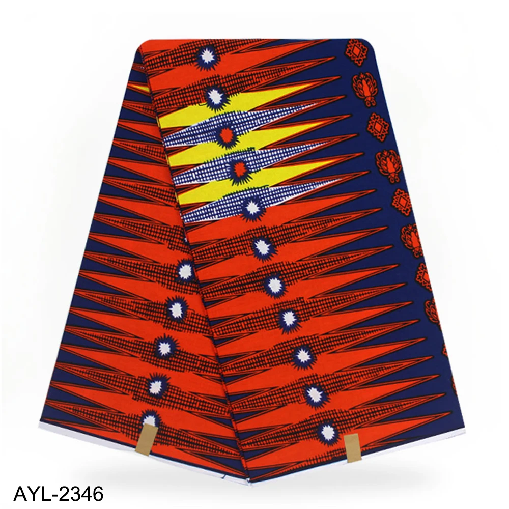 

Amazing African Wax Cotton Fabric Breathable Nigeria Cotton Wax Fabric Coated Fabric 6 Yards Per Lot AYL- 2346