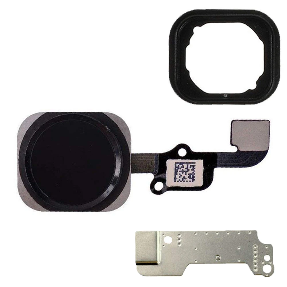 3pcs/lot HOUSTMUST Home button for iPhone 6S 6s Plus Home Button Flex Cable with Metal Bracket and Rubber Gasket Assembly