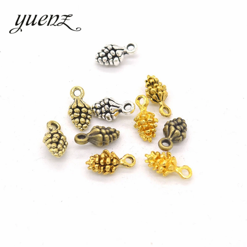 

YuenZ 25 pcs 5 colors Mini Pine cone Charms Zinc Alloy necklace,earring bracelet jewelry DIY handmade 13*7mm K01