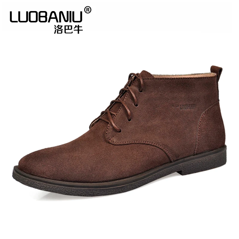 Koop ONS MAAT 12 13 Nubuck Casual Lace Up Desert Chukka Enkellaarsjes Mens Formele Jurk Oxford Winter Katoenen Schoenen