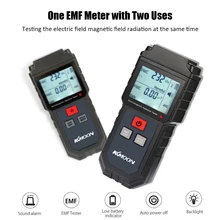 KKmoon Handheld Electromagnetic Radiation Tester with Sound and Light Alarm Electric Field Magnetic Field Dosimeter Detector