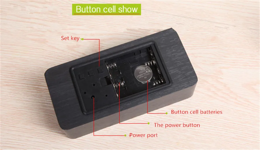 Деревянный цифровой светодиодный Повтор детский будильник термометр Дата Пробуждение настольные часы с подсветкой время проекции части часов, аксессуары