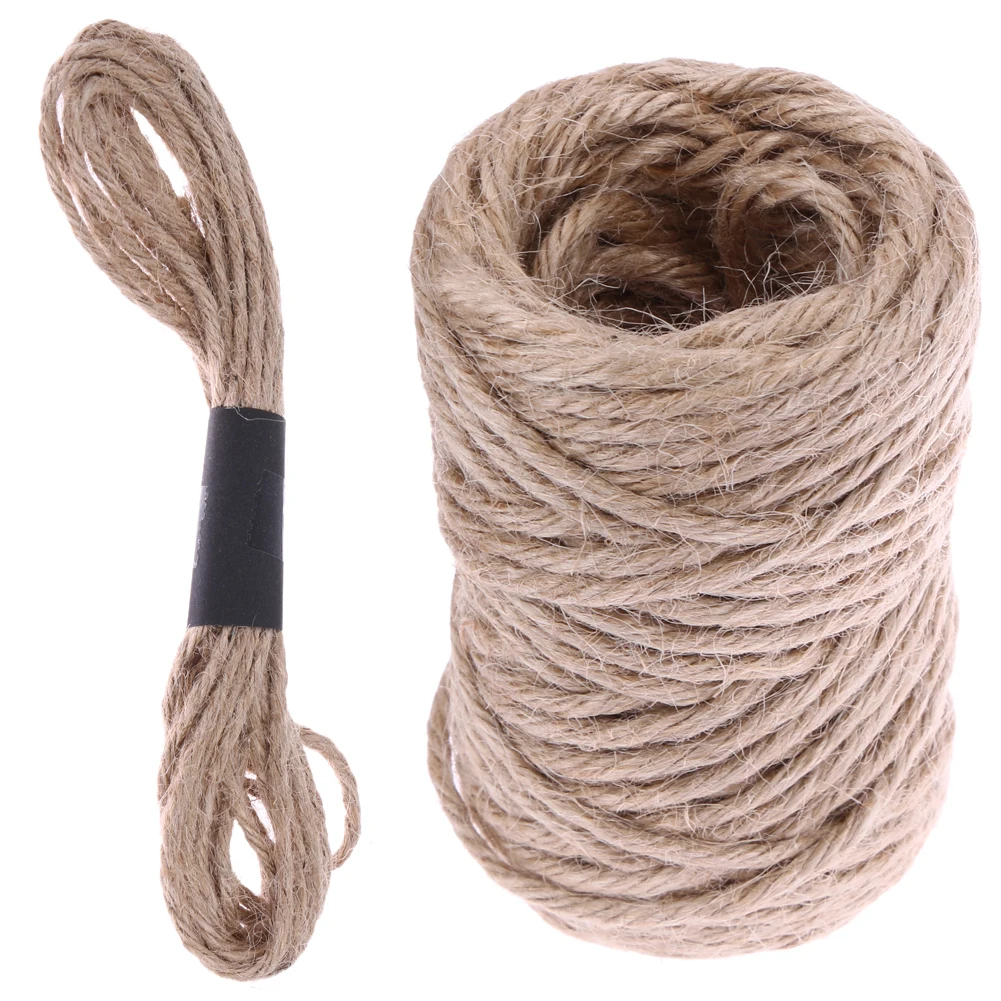 1 Roll 5m/13.7m Natural Burlap Hessian Jute Twine Cord Hemp Rope String