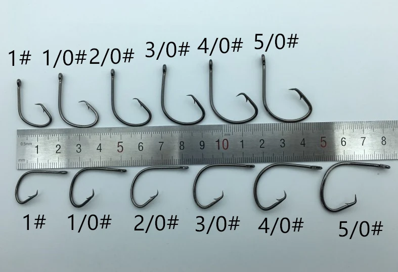50 шт. 7381 рыболовные крючки черные цвета Осьминог/круг спортивный круг рыболовный крючок джиг большой 1#1/0#2/0#3/0#4/0#5/0# Размер бас
