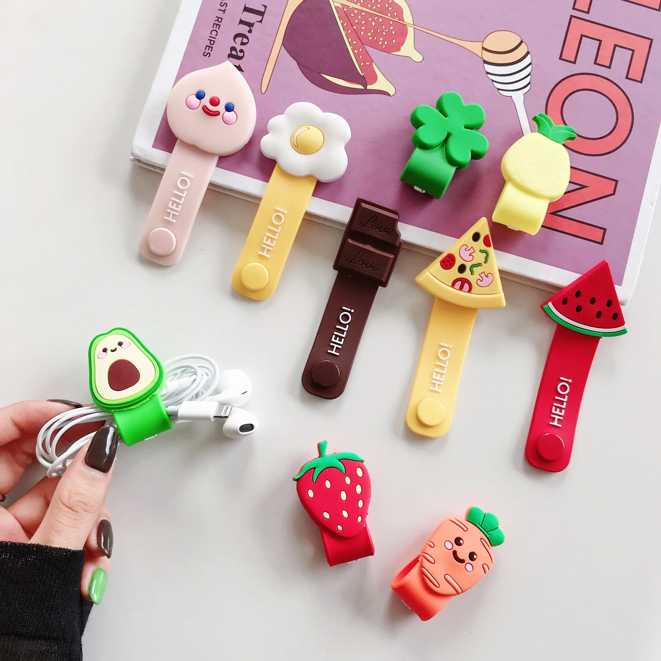 

Cartoon Cable Protector Data Line Cord Protector Protective Case Cable Winder Cover For iPhone USB Charging Cable For huawei