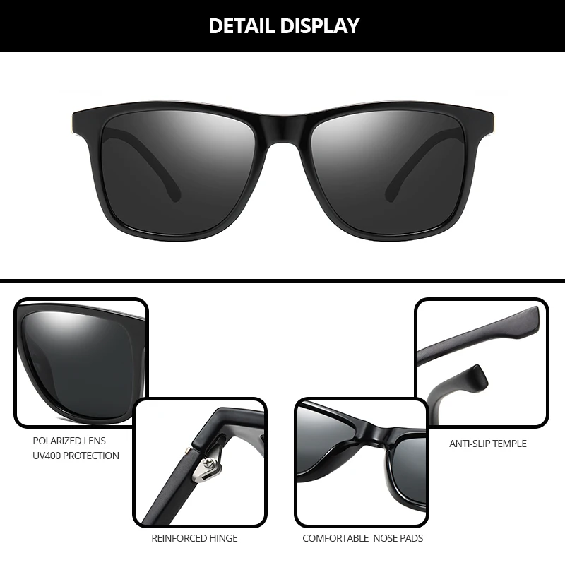 Мужские и женские Квадратные Солнцезащитные очки COASION поляризационные