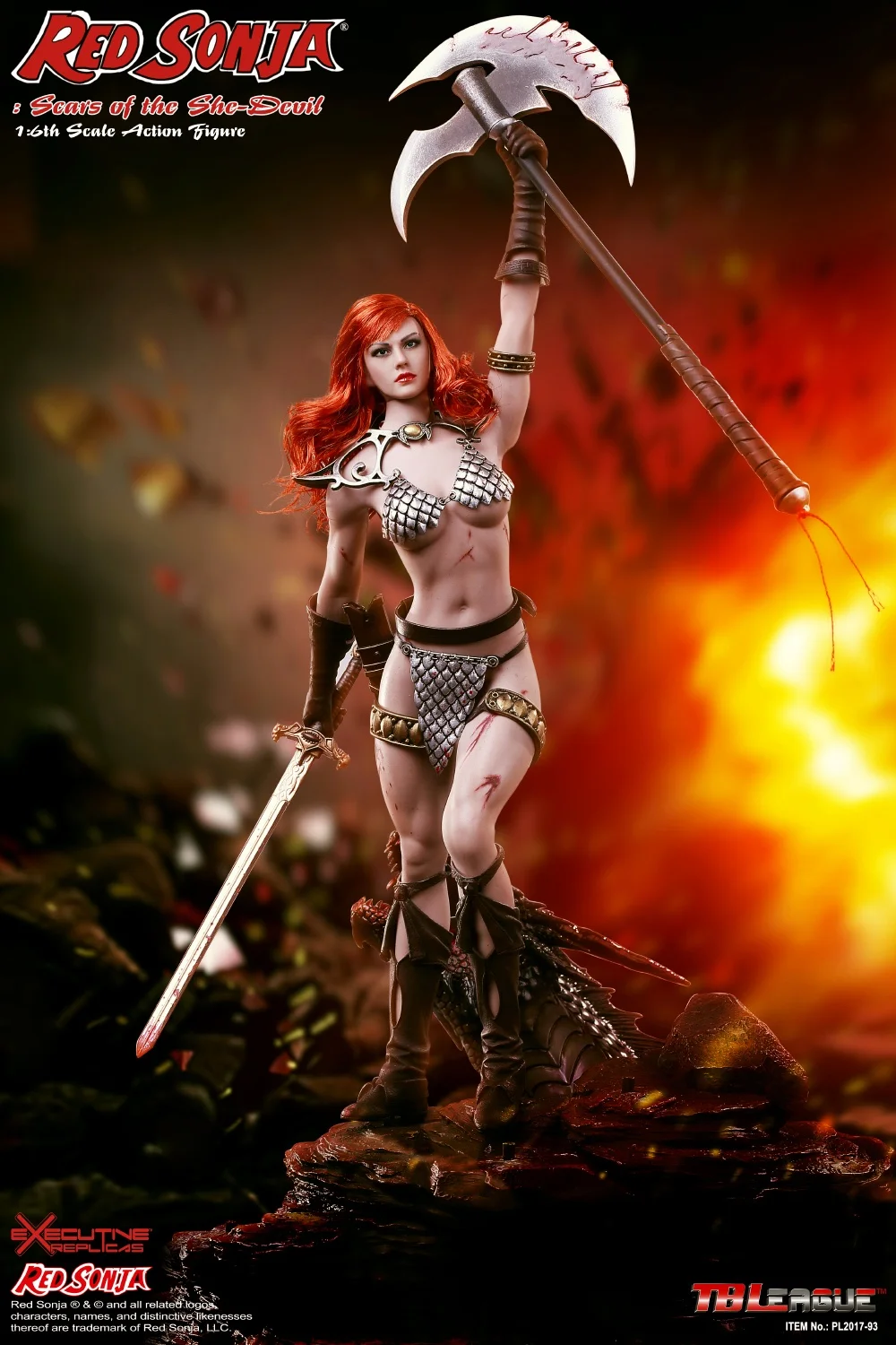 

TBLeague Phicen PL2016-93 1/6 Red Sonja 2.0 Combat Edition Scars of The She-Devil Collection Action Figure for Fans Holiday Gift