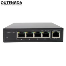 OUTENGDA 5 портов 4 PoE инжектор 24 В мощность по Ethernet коммутатор 4,5+/7,8-, адаптер питания max120W опционально