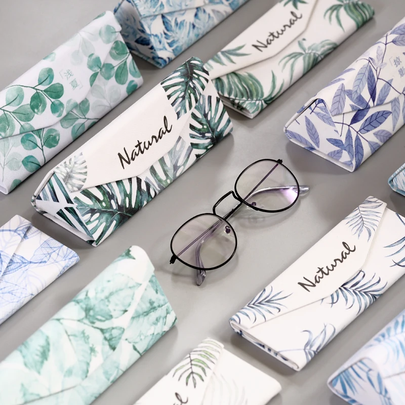 

Fashion PU Spectacle Cases for Eyeglasses Fashion Folding Sunglasses Box Bag Portable Triangle Eyewear Protector