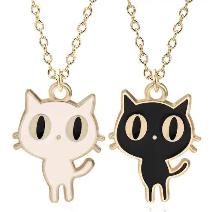 

Fashion cartoon drop oil Lovely Enamel Animal Cat Pet necklace Exquisite Cute pendant ornaments women girl kid children gift
