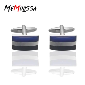 

MeMolissa Rare Blue Square Luxury Cufflinks for mens gemelos para hombre camisa gemelos cuff links bouton manchette