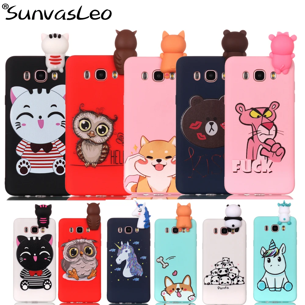 

For Samsung Galaxy J5 J7 (2016) 3D Case Soft Silicon Back Cover Cartoon Phone Shockproof Shell Skin J510 J710 Cases Fundas Coque