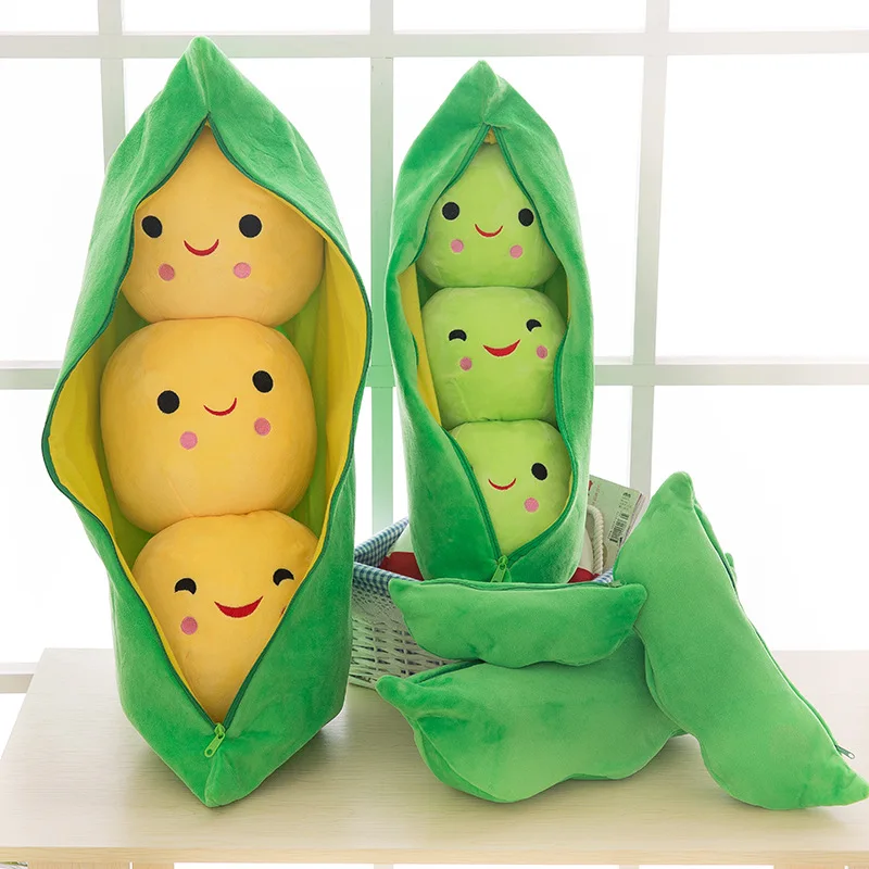 1pc Pea pod plush toy cute bean pea shape sleeping pillow creative holiday gift can be cleaned disassembled filled plant doll