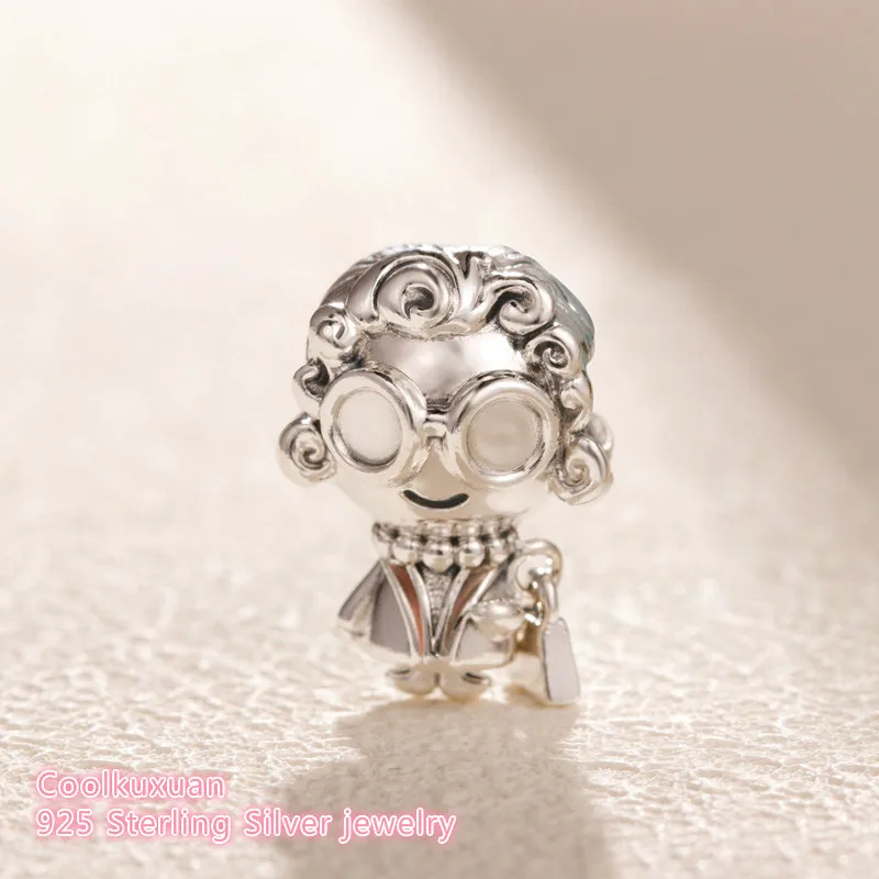 

2019 Mother's Day 100% 925 Sterling Silver Mrs. Wise Charm Pink Enamel beads Fits Original Pandora bracelets Jewelry Making