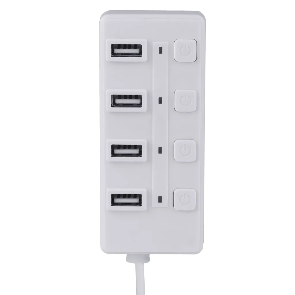 Ouhaobin 4 Порты и разъёмы USB2.0 проводной Длина 60 см Hi-speed 480 Мбит/с концентратор с вкл/выключатель светодиодный для планшета USB2.0 концентратор Прямая 411#2