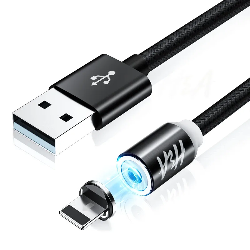 Магнитный кабель Micro usb type C адаптер для быстрой зарядки телефона Microusb type-C магнитное зарядное устройство usb c для iphone samsung xiaomi - Цвет: Black 1m for iphone