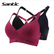 Santic, женский профессиональный спортивный бюстгальтер, бесшовный, для фитнеса, бюстгальтер для бега/бюстгальтер с подушечками для йоги, дышащий и эластичный, Sujetador Deportivo