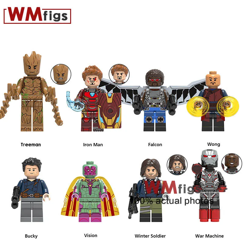 

Single Batman Iron Man Doctor Strange Vision Treeman Robin War Machine Superheroes Building Blocks Brick Children Toy