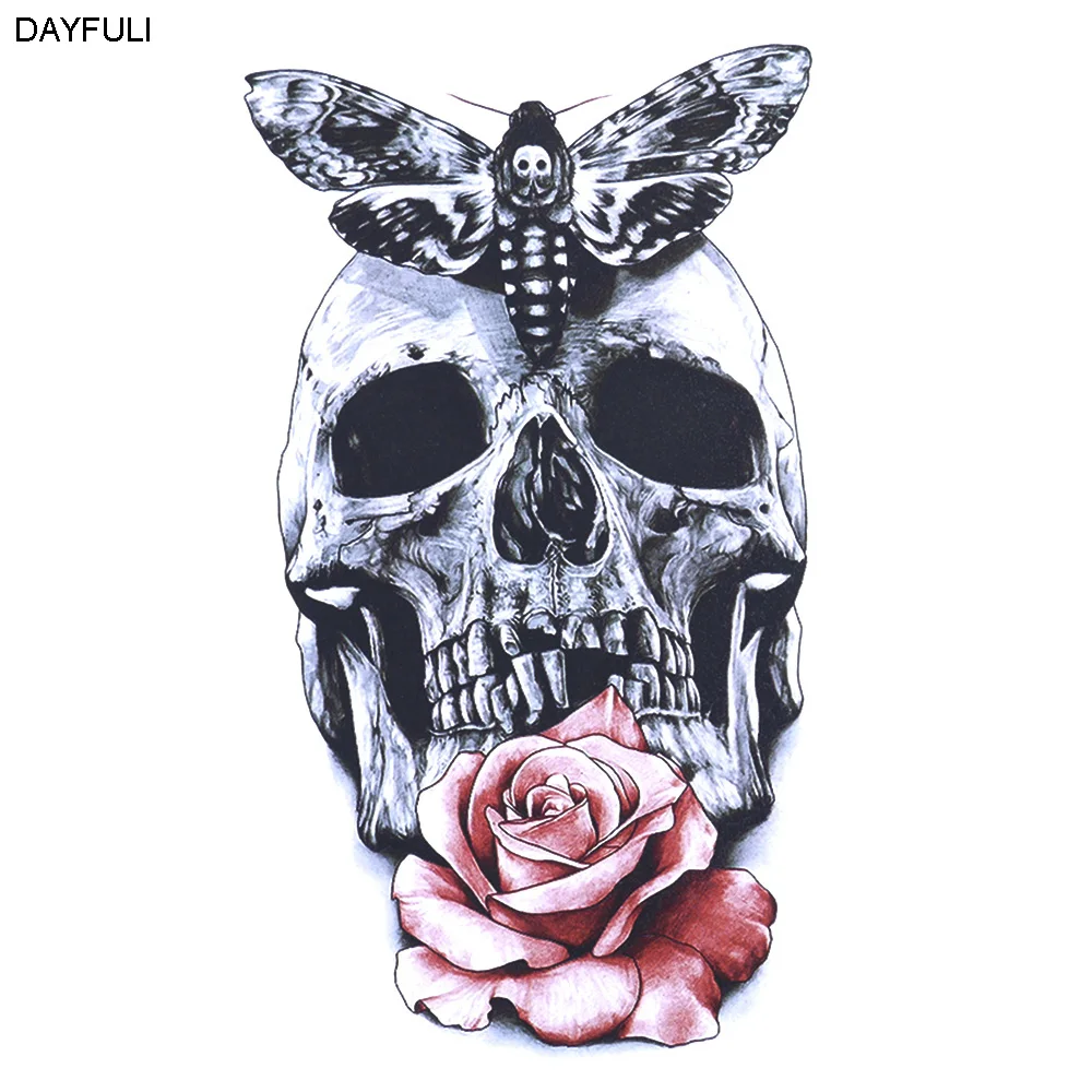 3D Temporary Tattoos  Red Rose Skull Body Art  Tattoo  