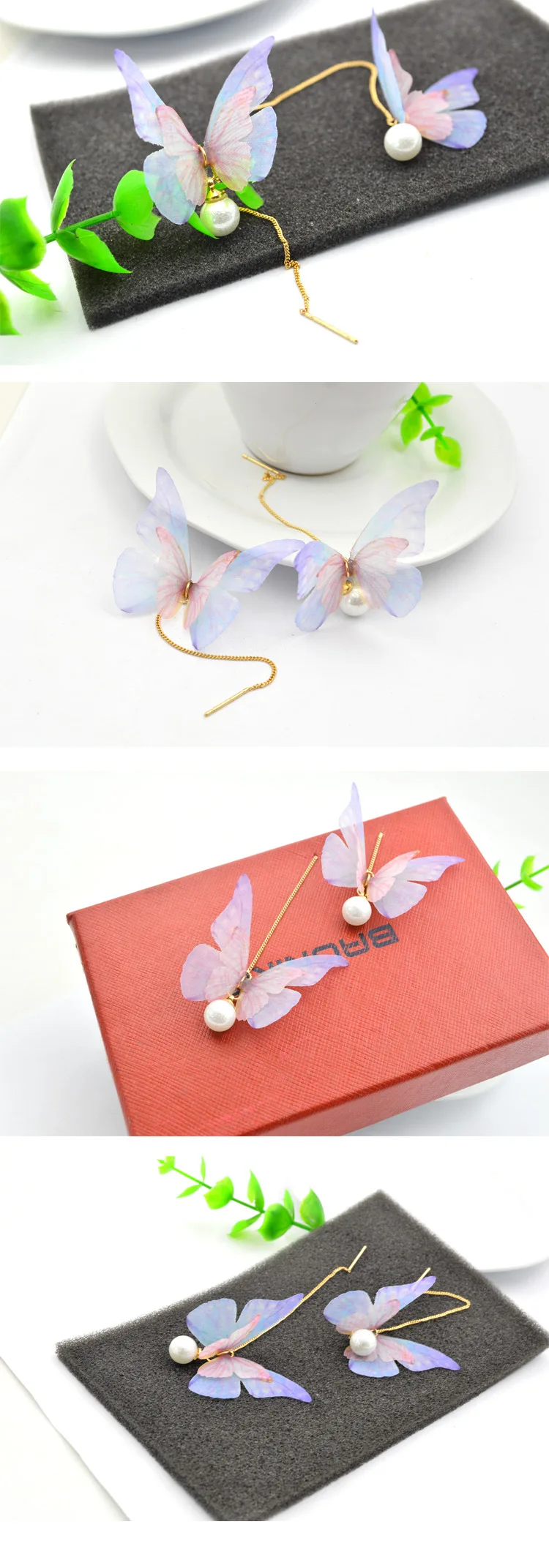 butterfly earrling line