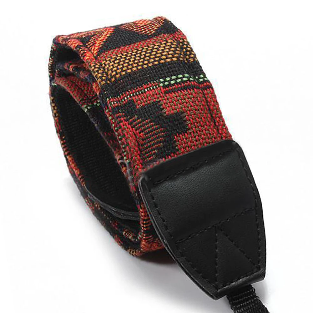 Retro Style Double Cotton Yard Colorful Pattern Camera Shoulder Neck Sling Hand Strap Belt