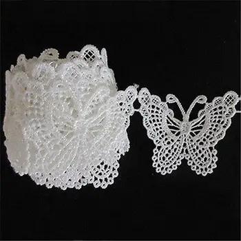 

HOT SALE! 1m Vintage White Butterfly Lace Edged Trim Embroidery Applique for Sewing Craft Vintage Hollow Butterfly Lace Applique