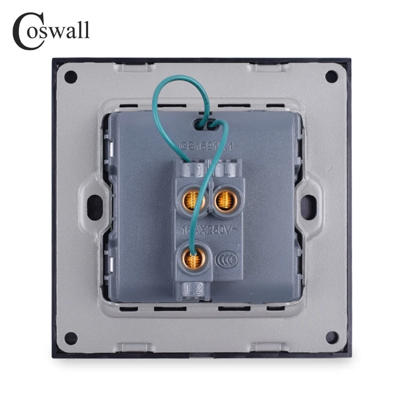 Coswall 1 Gang 2 Way светильник переключатель On/Off настенный выключатель с Светодиодный индикатор проходят через выключатель переключается Нержавеющая сталь Панель