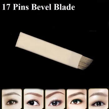 

500PCS Makeup Eyebrow Tattoo Blades 17 Pin Micro Needle for Eyebrow Embroidery Pen Microblade Tattoo