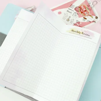 

Harphia A6 A5 Notebook Binder Refill Three Fold Paper 20 Sheets Inner paper 120g quality pages Colorful Blank Month Grid