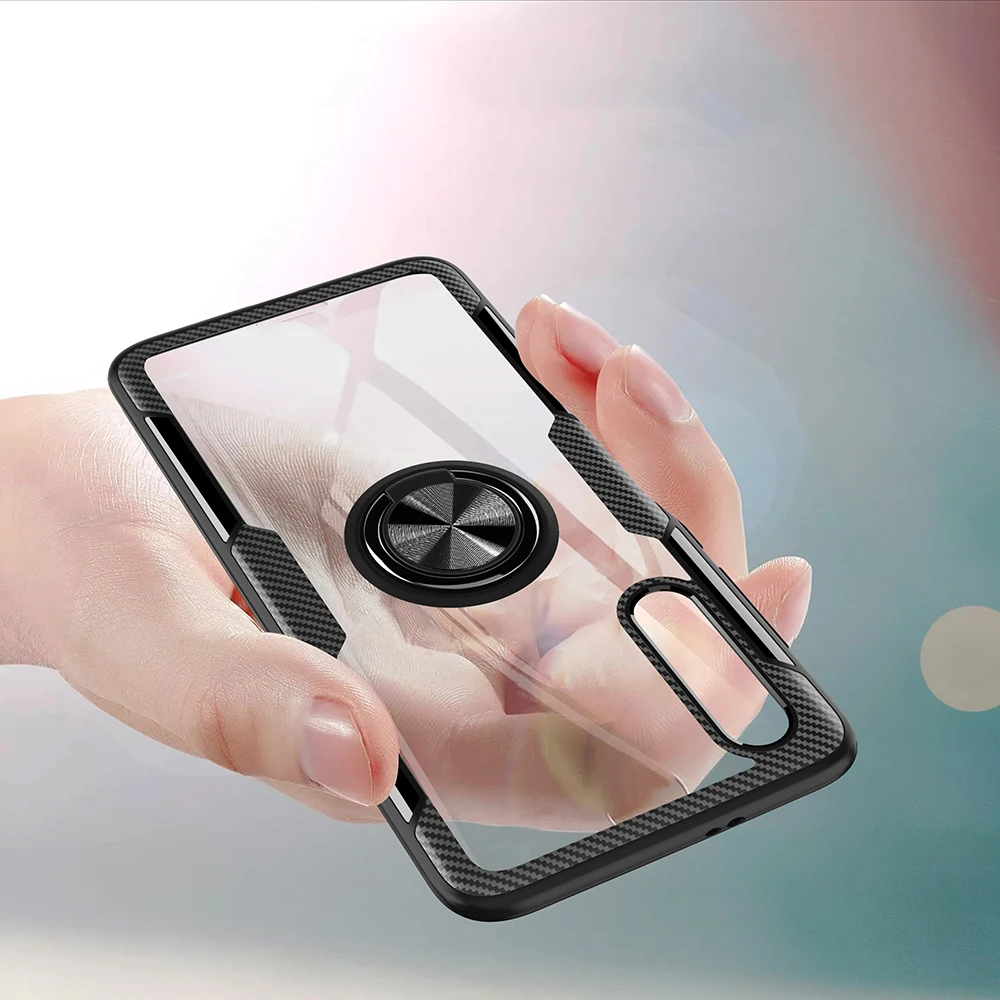 

For Redmi Note 7 Pro Case With Ring Stand Magnet Transparent Car Holder Ring Phone Case Back Cover case for xiaomi 9 SE redmi 7